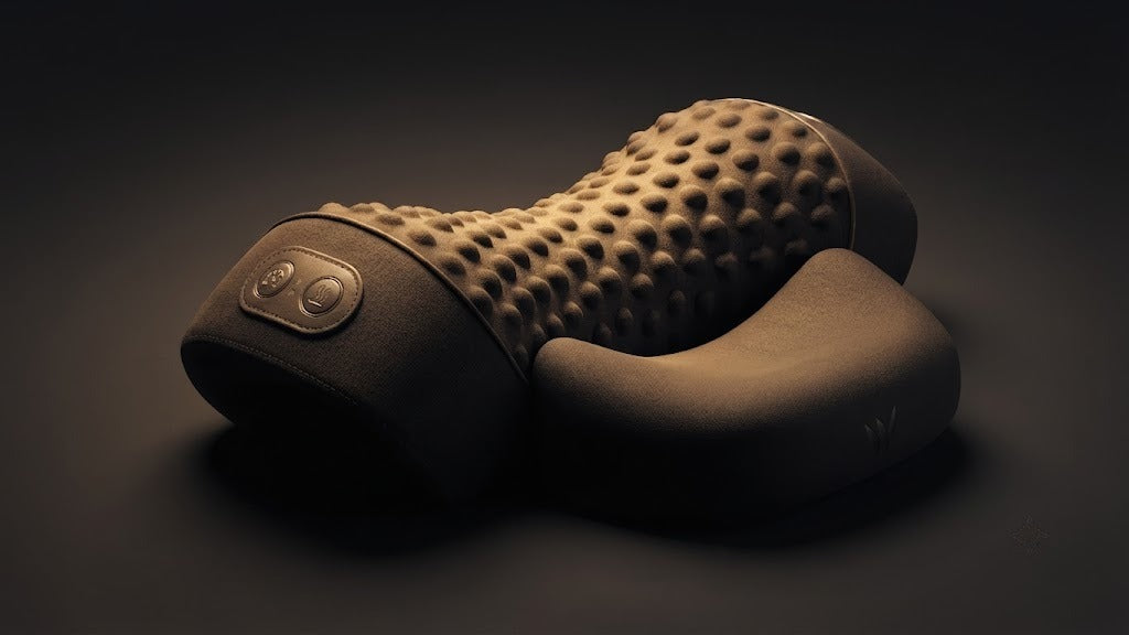 Evenwell neck massager pillow displayed on a dark background